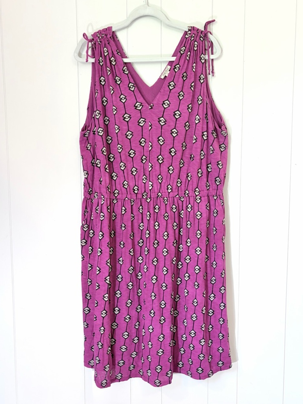 Lucky Brand V-Neck Tank Sundress in Magenta Fuschia Cotton Modal 2X